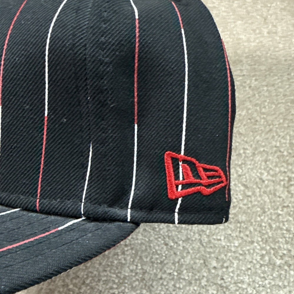 San Francisco Giants New Era 59fifty Pinstripe Black Red Sz 7 1/2 Wool Hat - Picture 3 of 9